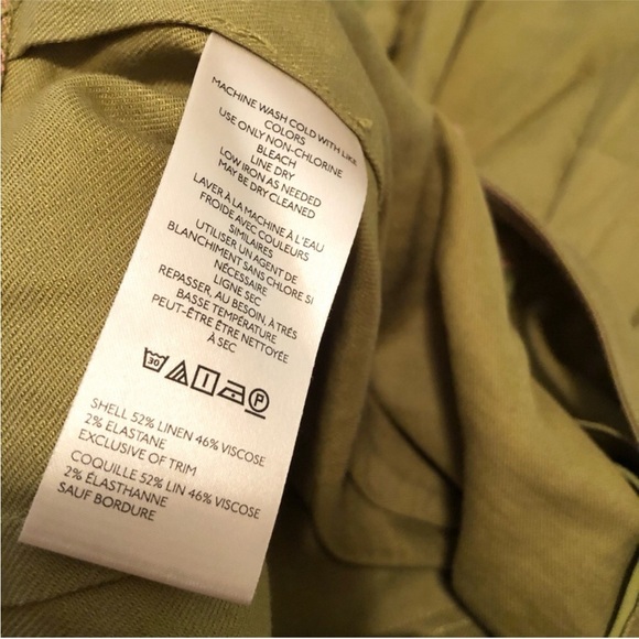 Maeve The Ettie High Rise Crop Wide Leg Pants Linen Edition Olive - Picture 6 of 6